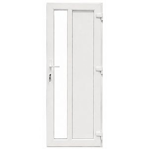 Usa exterior FENSTERWELT, cu geam, dreapta, PVC, 86 x 205 cm, alb