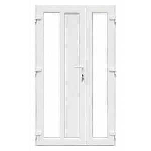 Usa exterior FENSTERWELT, cu geam, stanga, PVC, 120 x 205 cm, alb