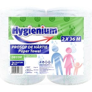 Prosoape de hartie HYGIENIUM Decor, 2 straturi, 2 role x 36 m