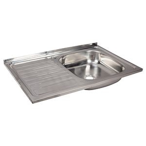 Chiuveta bucatarie otel, inox, 80 x 50 cm, stanga