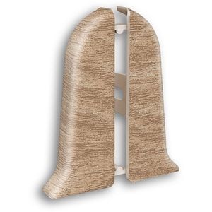 Terminatie plinta Wood Class, KN59, PVC, 2 buc/set, stejar albit