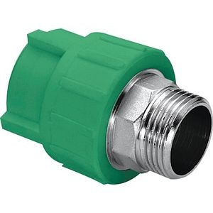 Racord PPR metalic, 20 mm, racord 1/2, filet exterior, verde