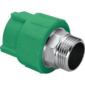 Racord PPR metalic, 20 mm, racord 3/4, filet exterior, verde