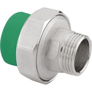 Racord PPR cu olandez, 20 mm, racord 1/2, filet exterior, verde