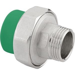 Racord PPR cu olandez, 25 mm, racord 3/4, filet exterior, verde
