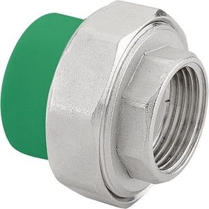 Racord PPR cu olandez, 25 mm, racord 3/4, filet interior, verde