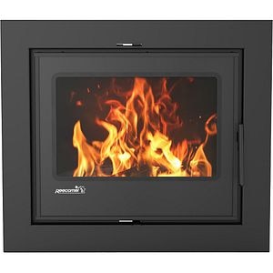 Focar semineu combustibil solid REECOMER, 11kw, 50.2 x 79 x 115 cm, fonta, negru mat