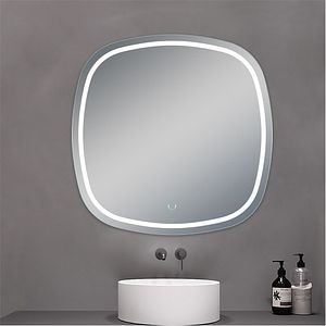 Oglinda baie ELVES SC-01, dreptunghiulara, 70 x 70 cm, Iluminare LED, Dezaburire