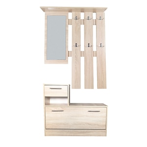 Kit mobilier hol, alb, model stejar - Filio