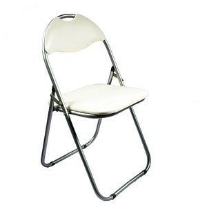 Scaun pliant, bej, metal  Cordoba