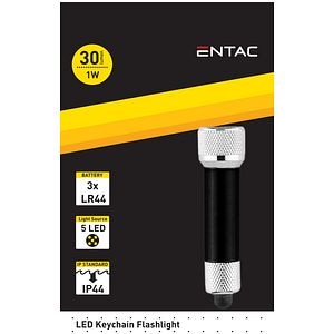 Lanterna Breloc LED 1W, Negru  Entac
