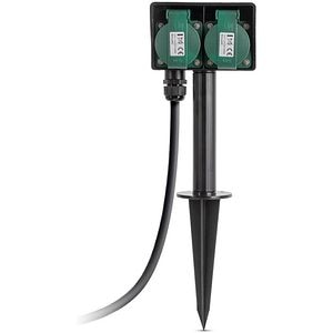 Prelungitor ENTAC ESE1.5GT2-1.5-IP44S, 3680W, 2 prize, 1.5m, negru