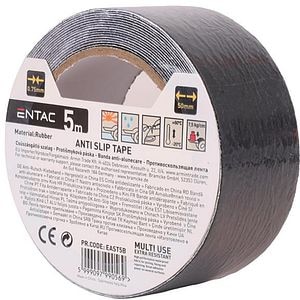 Banda adeziva anti-alunecare ENTAC, cauciuc, 50mm x 5m, negru