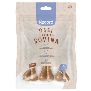Recompensa pentru caini RECORD Os piele, Vita, 3 x 45 g