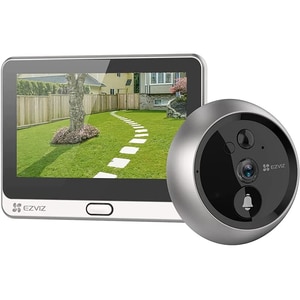 Sonerie video Wireless EZVIZ DP2C, 1080p, 4600 mAh, ecran 4,3", unghi 155, Senzor PIR/ Temperatura/Lumina, argintiu