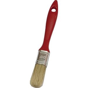 Pensula plata pt vopsit, 20 mm, maner plastic rosu, fire mixte