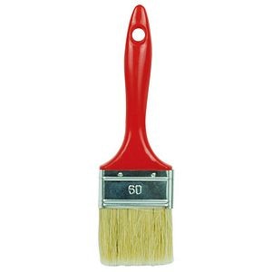 Pensula plata pt vopsit, 60 mm, maner plastic rosu, fire mixte
