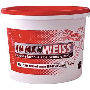 Vopsea lavabila Innenweiss, alb, 15 L, Exterior