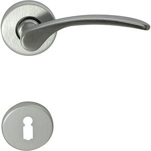 Maner cu rozeta D50, zamac, 110 mm, argintiu