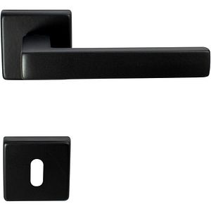 Maner cu rozeta, zamac, 125 mm, negru