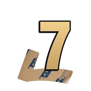 Cifra 7, ABS, Gravat, Auriu, M6 • Creative Sign