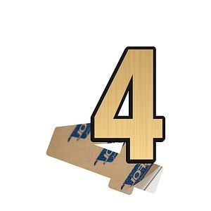 Cifra 4, ABS, Gravat, Auriu, M6 • Creative Sign