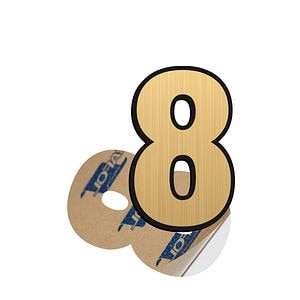 Cifra 8, ABS, Gravat, Auriu, M6 • Creative Sign