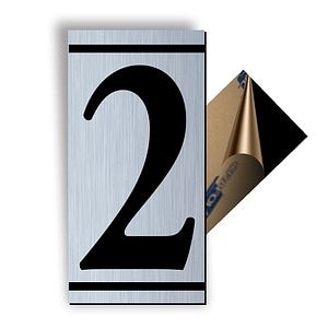 Cifra 2, ABS, Gravat, Argintiu, M7 • Creative Sign