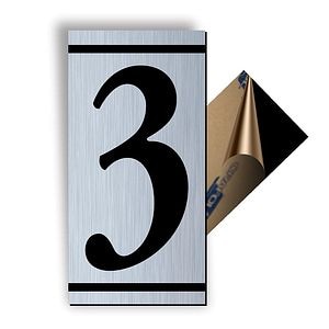 Cifra 3, ABS, Gravat, Argintiu, M7 • Creative Sign