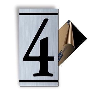 Cifra 4, ABS, Gravat, Argintiu, M7 • Creative Sign