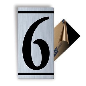 Cifra 6, ABS, Gravat, Argintiu, M7 • Creative Sign