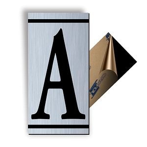 Litera A, ABS, Gravat, Argintiu M7 • Creative Sign