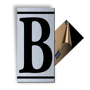 Litera B, ABS, Gravat, Argintiu, M7 • Creative Sign