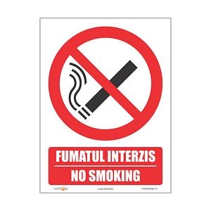 Indicator Fumatul Interzis, 15X20cm Bi Retail Solutions