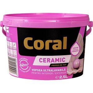 Vopsea ultralavabila CORAL Ceramic, 2.5L