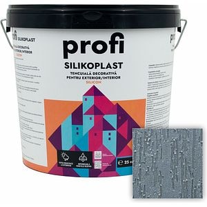 Tencuiala decorativa structurata PROFI SILIKOPLAST, 2 mm, gri grafit, 25 kg