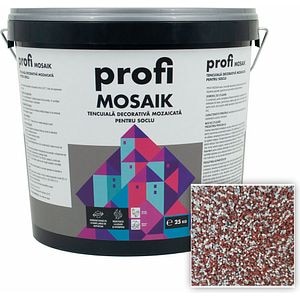 Tencuiala decorativa mozaicata PROFI Mosaik, grena, 25Kg
