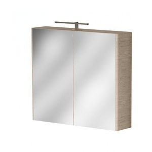 Oglinda baie, cu 2 usi si 2 polite mobile, iluminare LED 80 x 70 x 18 cm  Cubo