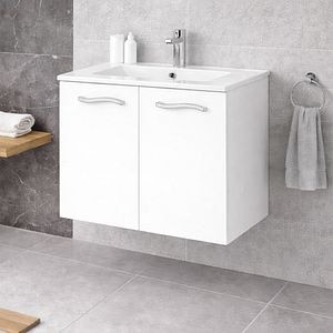 Set masca si lavoar Sunny, 65 x 45 cm, alb