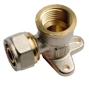 Cot cu talpa, fixare perete, 16 mm, unghi 90, filet interior, racord 1/2