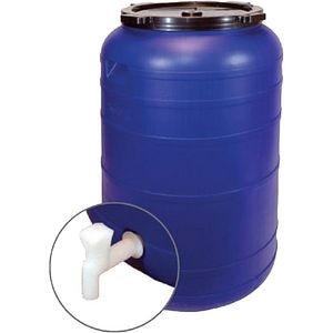 Bidon filet cu robinet, albastru, 250 l