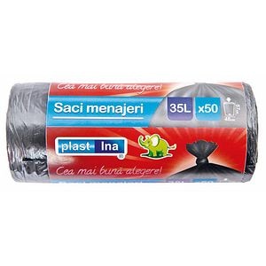 Saci menajeri, capacitate 35 l, 20 buc/rola, culoare gri