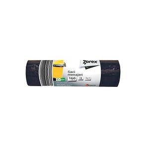 Saci menajeri, negru, 160 L, 10 buc/rola