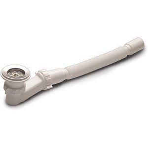 Sifon flexibil pentru cadita dus Te-Ma, polipropilena/inox, D 32-40mm, 1 1/2", alb