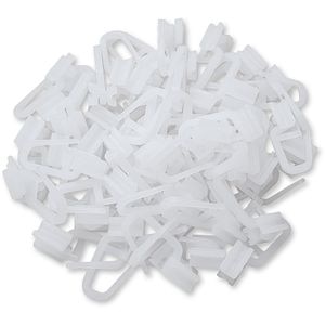 Set 50 carlige perdea TE-MA, PVC, 9 cm, alb