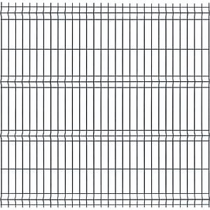 Panou gard bordurat PVC, 170 x 200 x 0.37 cm, otel zincat, gri