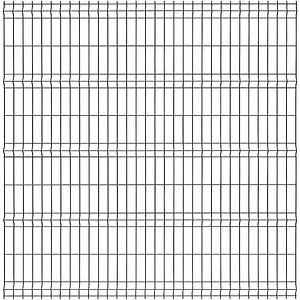 Panou gard bordurat PVC, 200 x 200 x 0.37 cm, otel zincat, gri