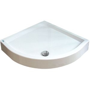 Cadita dus FIBREX Clara, semirotunda, acril, 90 x 90 x 13 cm, alb