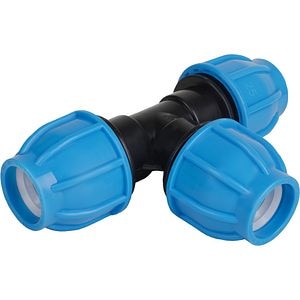 Teu compresiune egal, D 63 mm, negru-albastru