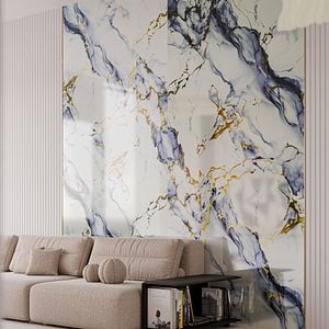 Panou decorativ Wall Glossy Tuscan Gold Elegance, SPC, 122 x 280 cm, alb